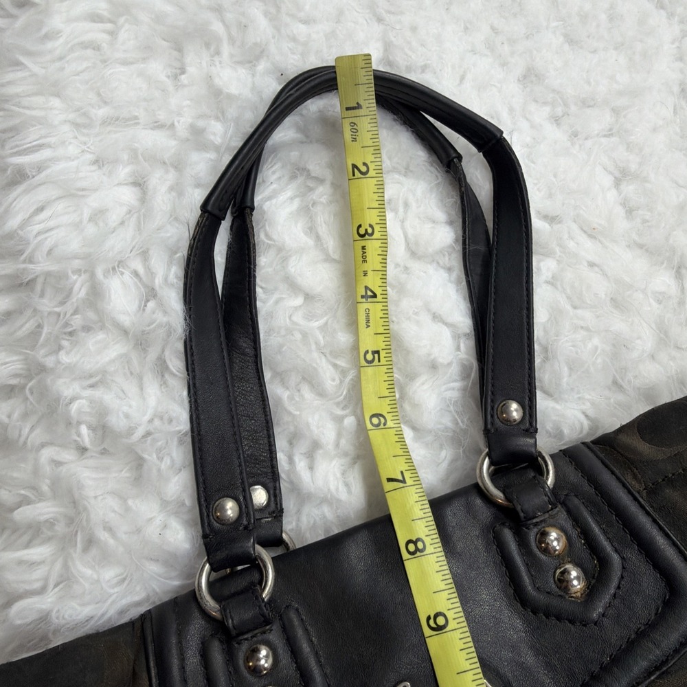 Vintage Y2K Coach Ashley Signature Shoulder Bag "Big C" Canvas Black Brown Purse - Picture 9 of 13